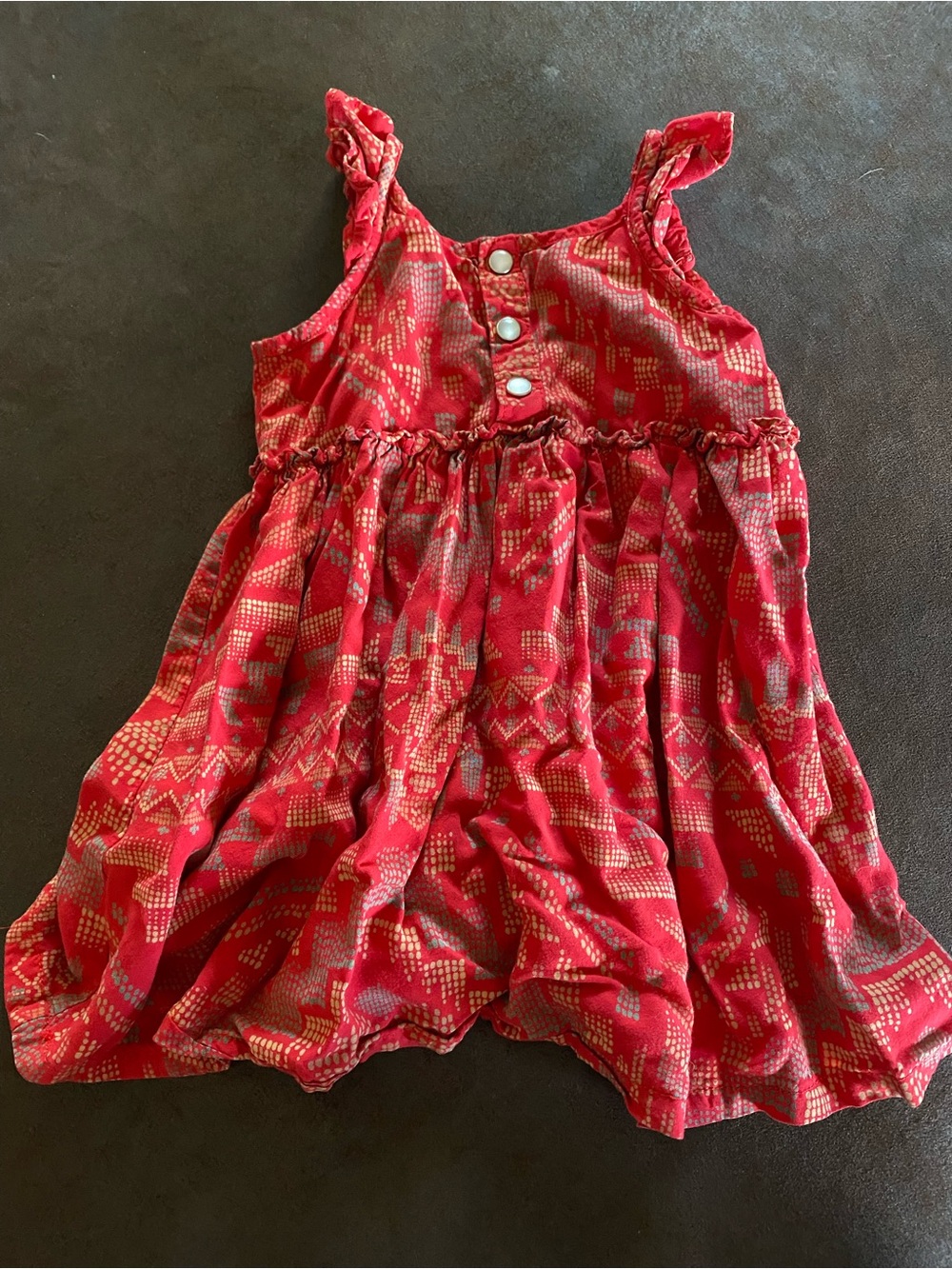 Wrangler Red Printed Ruffle-Shoulder Dress - Picture 2 of 3